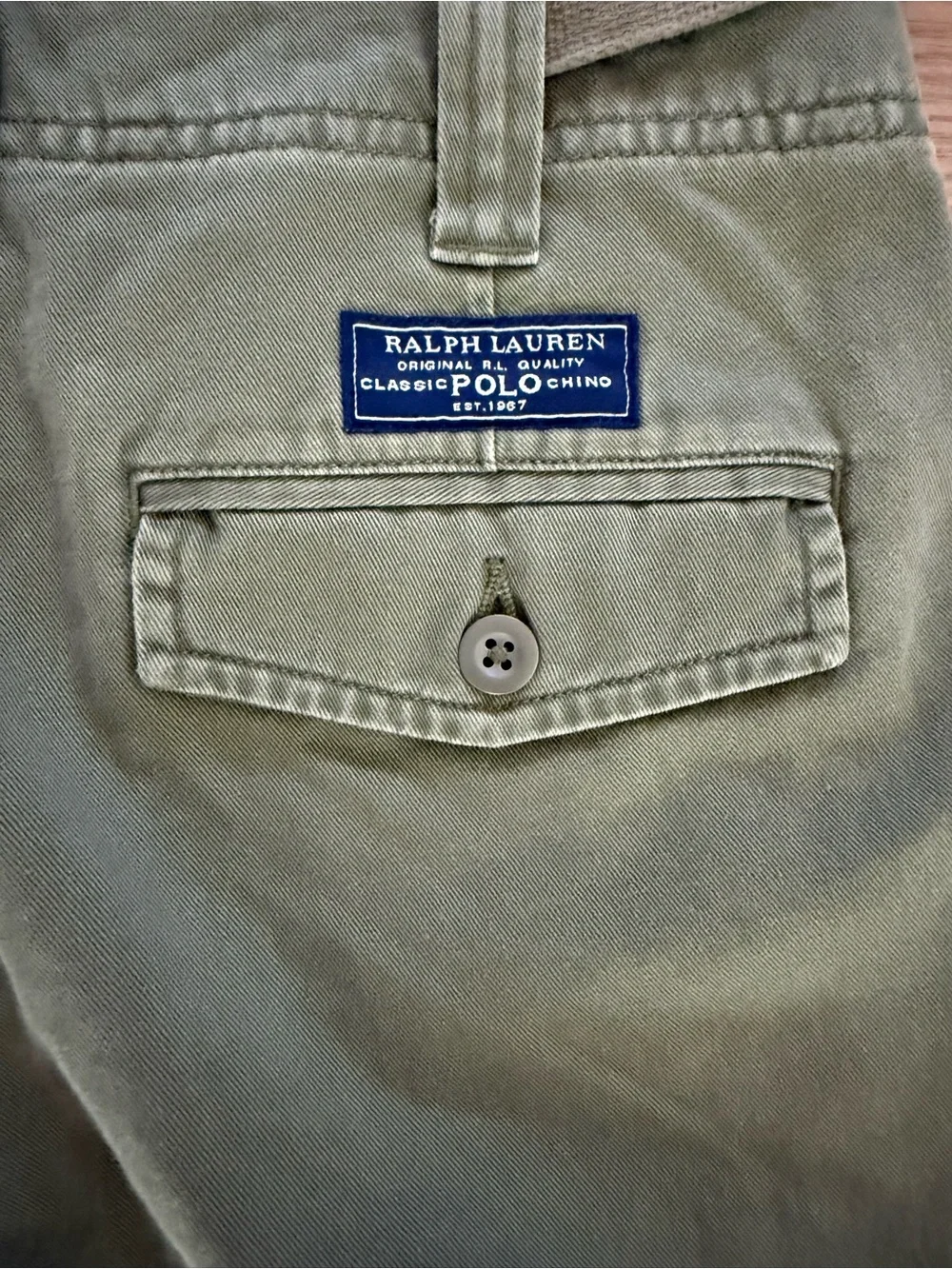 Polo Ralph Lauren Boys Olive Classic Chino Pants Adjustable Waist Size 12